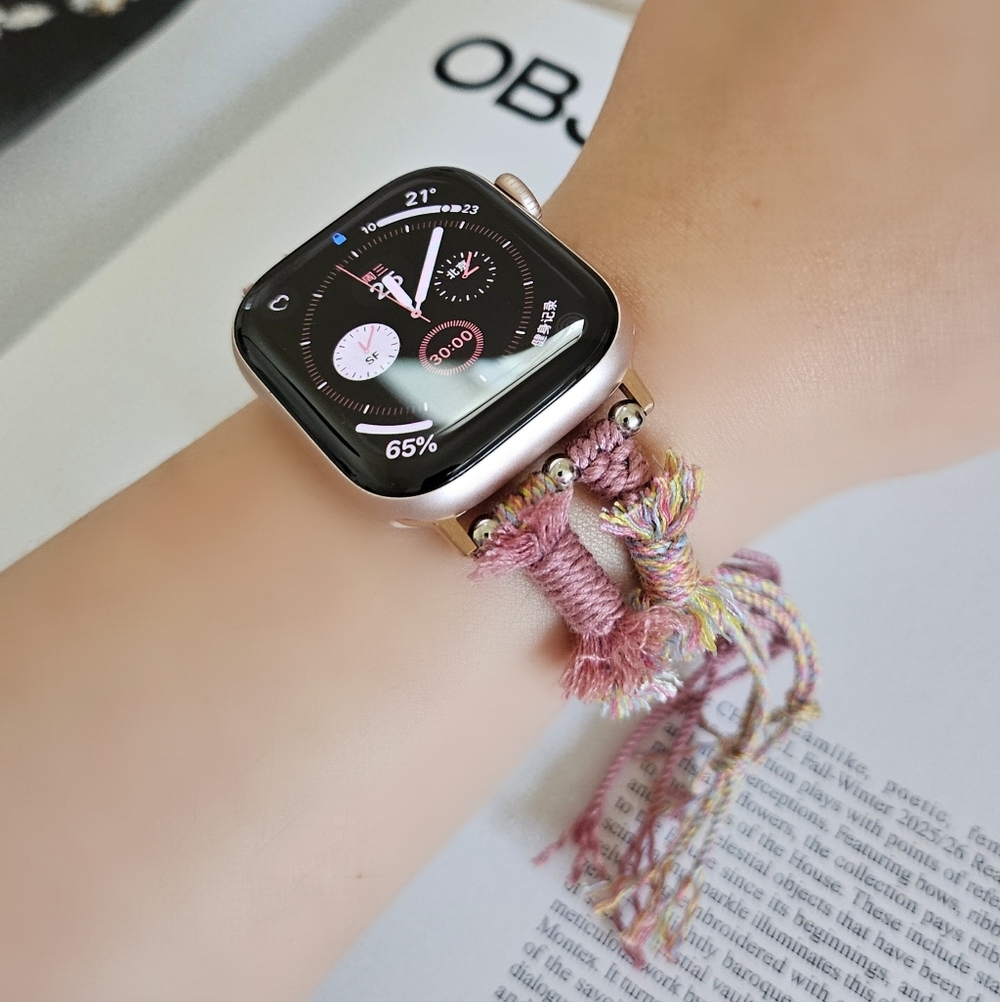 Pink Macramé Watch Band for Apple watch - Handmade